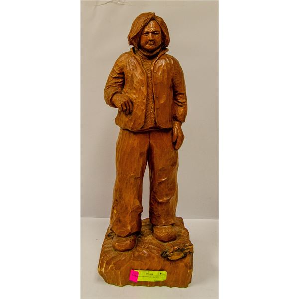 HAND CARVED WOODEN STATUE