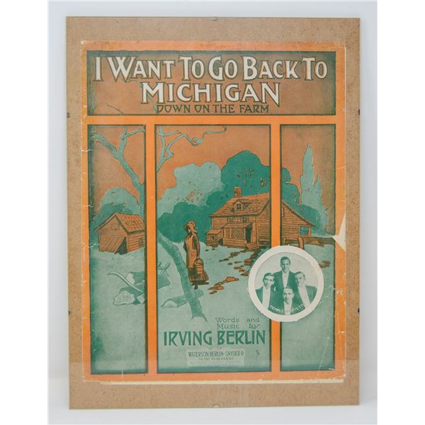 ANTIQUE ORIGINALLY FRAMED "I WANT TO GO BACK