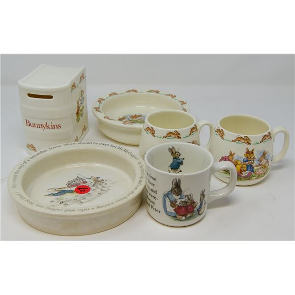 BOX OF ASSORTED VINTAGE BUNNYKINS DAULTON WARE