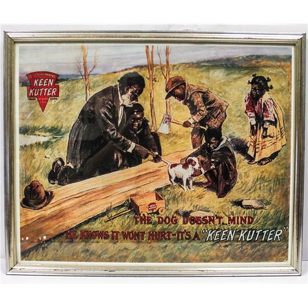 KEEN CUTTER TOBACCO PICTURE FRAMED BLACK