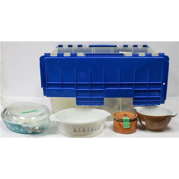 LARGE BIN OF VINTAGE PYREX