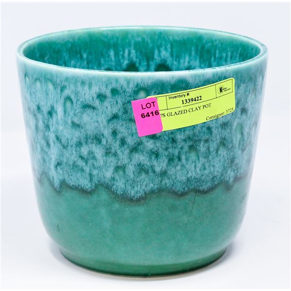 1970?S GLAZED CLAY POT