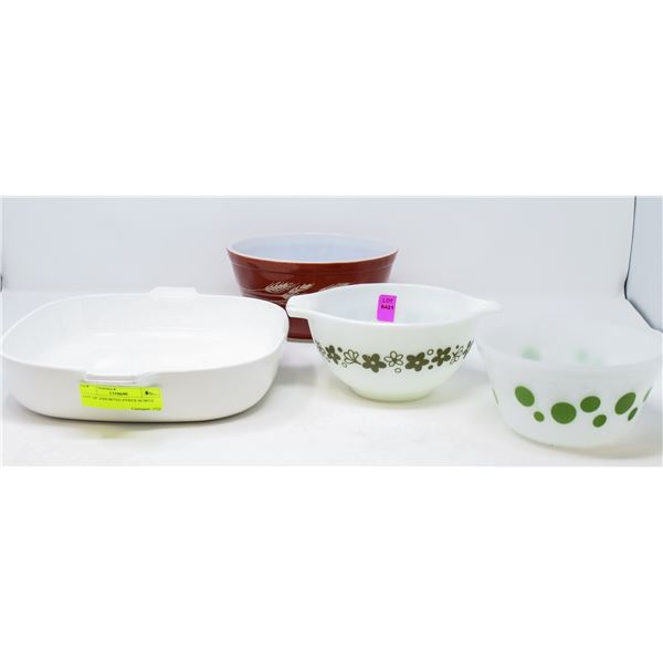 LOT OF ASSORTED PYREX BOWLS