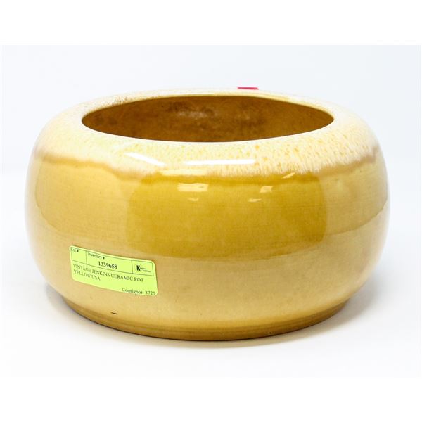 VINTAGE JENKINS CERAMIC POT YELLOW USA