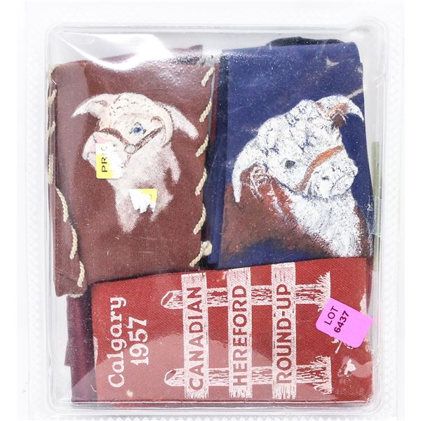 COLLECTION OF VINTAGE BULL TIES HAND PAINTED