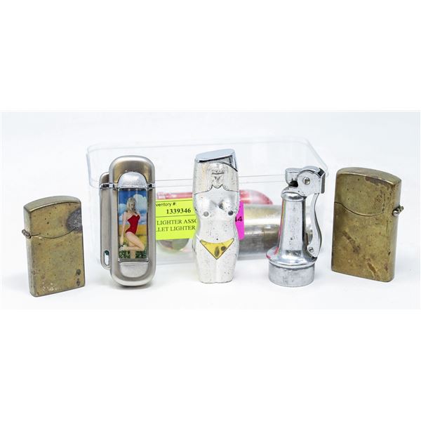 VINTAGE LIGHTER ASSORTMENT WITH BULLET LIGHTER