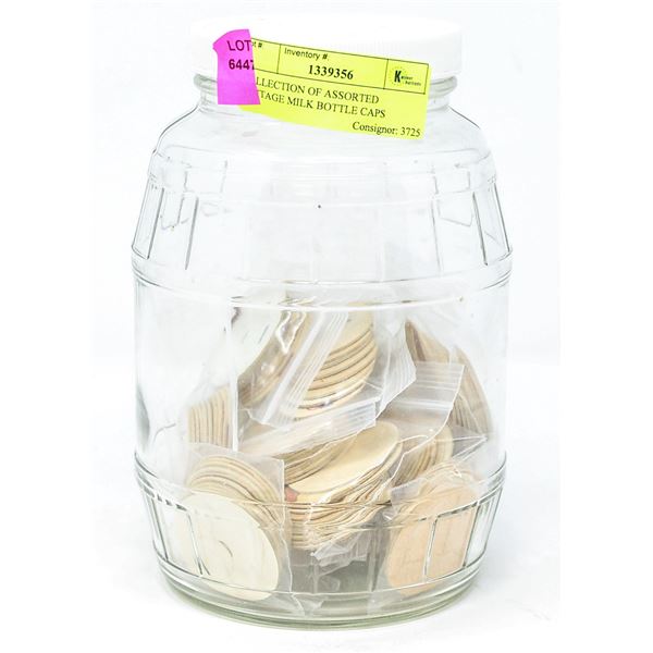 COLLECTION OF ASSORTED VINTAGE MILK BOTTLE CAPS