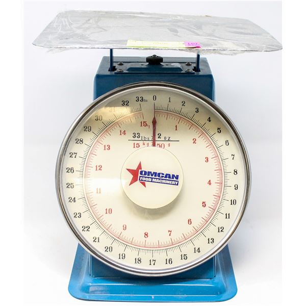 VINTAGE METAL FOOD WEIGH SCALE BLUE