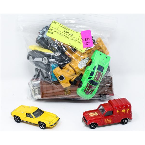 BAG OF ASSORTED VINTAGE TOY CARS