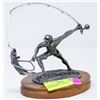 Image 1 : PEWTER FISHING STATUE ORNAMENT