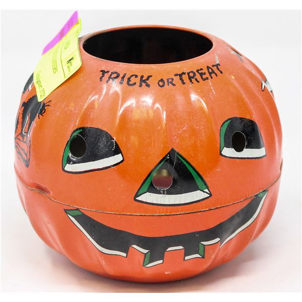 VINTAGE TIN JACK O LANTERN CIRCA 1950S