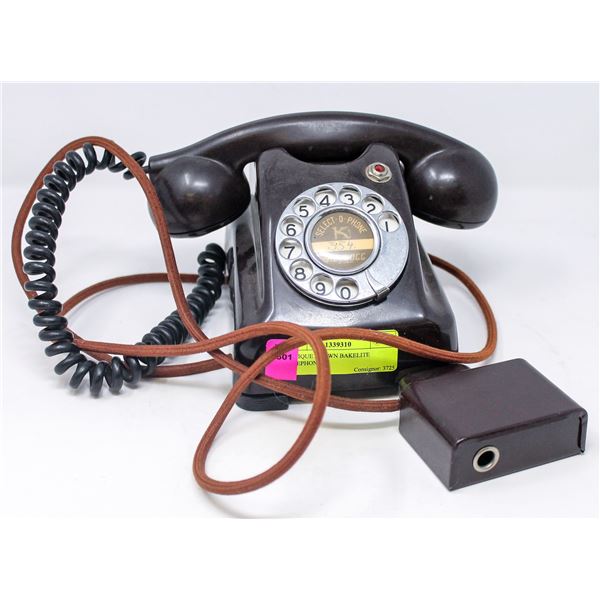 ANTIQUE BROWN BAKELITE TELEPHONE
