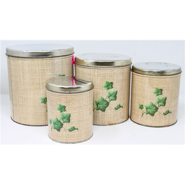 1950S KITCHEN TIN CONTAINER SET