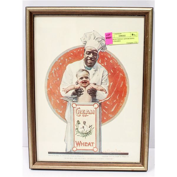 CREAM OF WHEAT ADVERTISING PRINT FRAMED