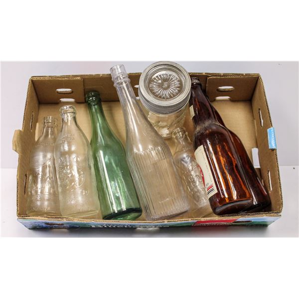 BOX OF ASSORTED VINTAGE BOTTLES