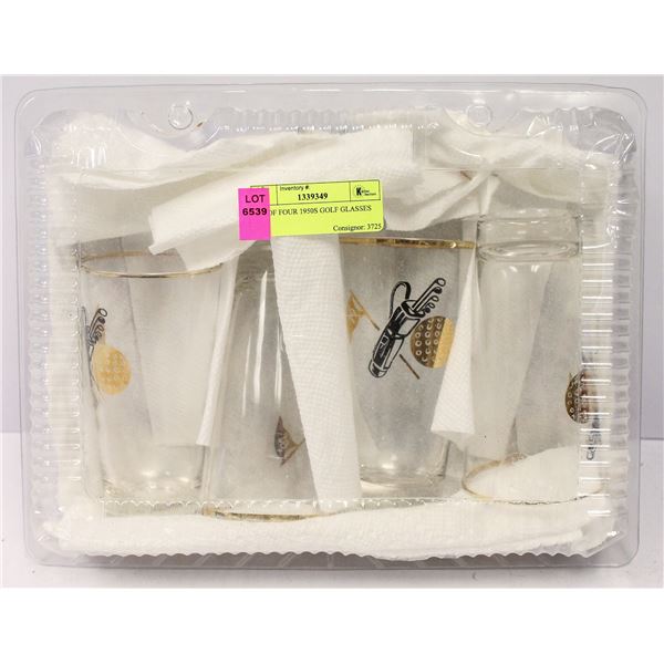 SET OF FOUR 1950S GOLF GLASSES