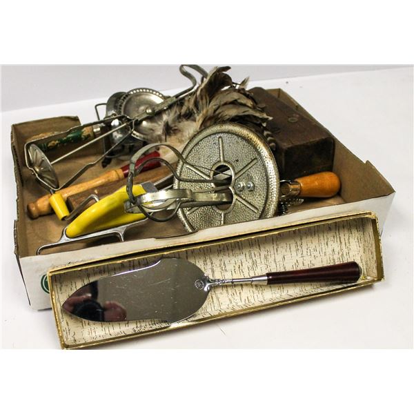 SELECTION OF VINTAGE EGG BEATERS AND MORE