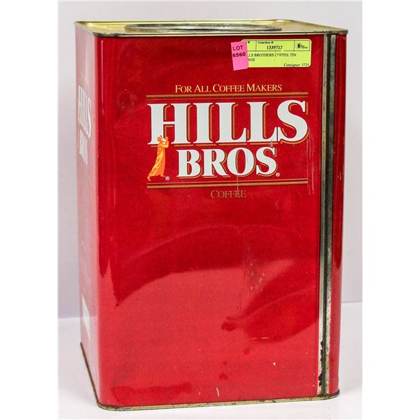 HILLS BROTHERS COFFEE TIN LARGE