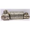 Image 1 : SET OF THREE SILVER COLOURED CURIO BOXES