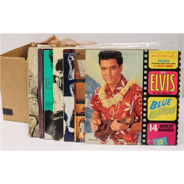 BOX OF ASSORTED VINTAGE ROCK AND OTHER RECORDS