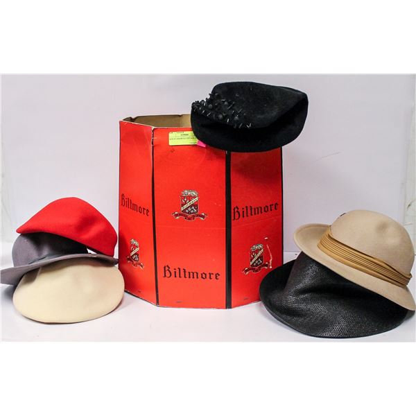 BOX OF ASSORTED VINTAGE HATS