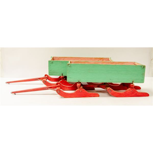 PAIR OF VINTAGE FOLK ART SLEIGH WAGONS