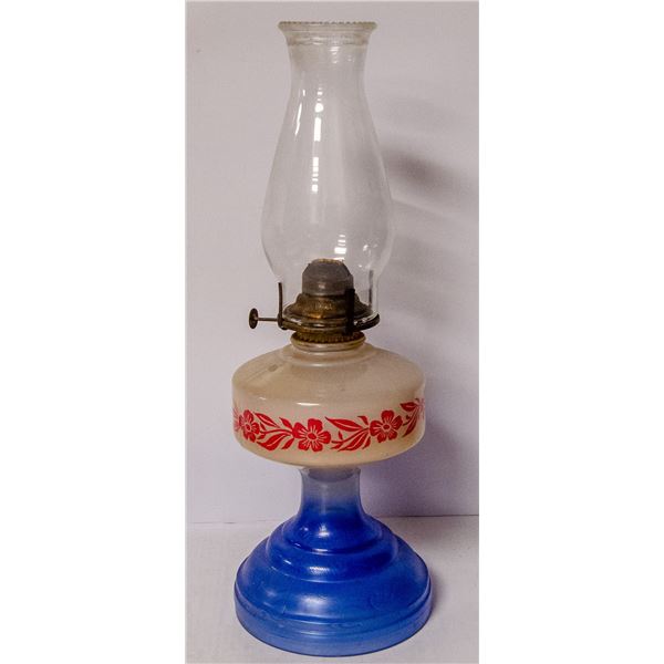 ANTIQUE GLASS OIL LANTERN