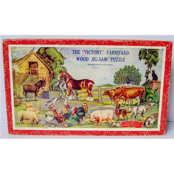 ANTIQUE VICTORY FARMYARD WOODEN PUZZLE