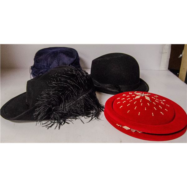 BOX OF ASSORTED VINTAGE HATS