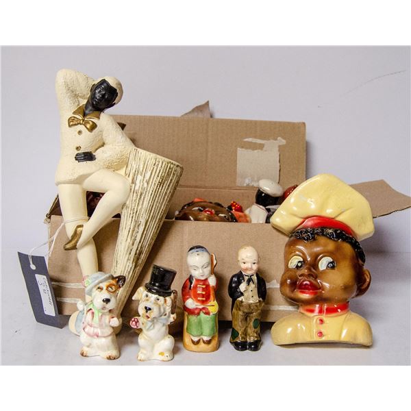ASSORTED 1950S CHALKWARE BLACK AMERICANA ETC