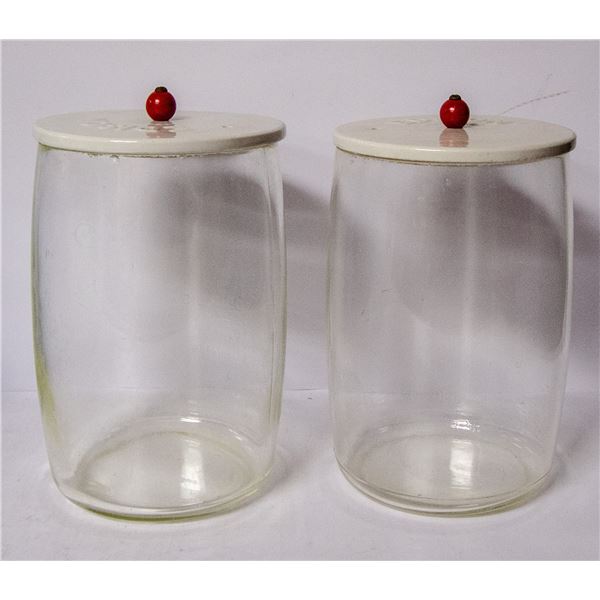 PAIR OF ANTIQUE GLASS ESISON BATTERIES