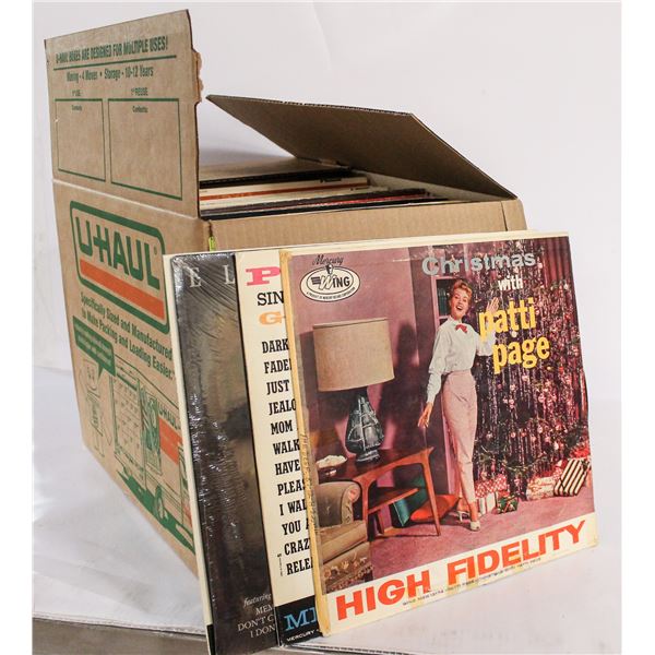 BOX OF APPROX 100 ASSORTED VINTAGE RECORDS