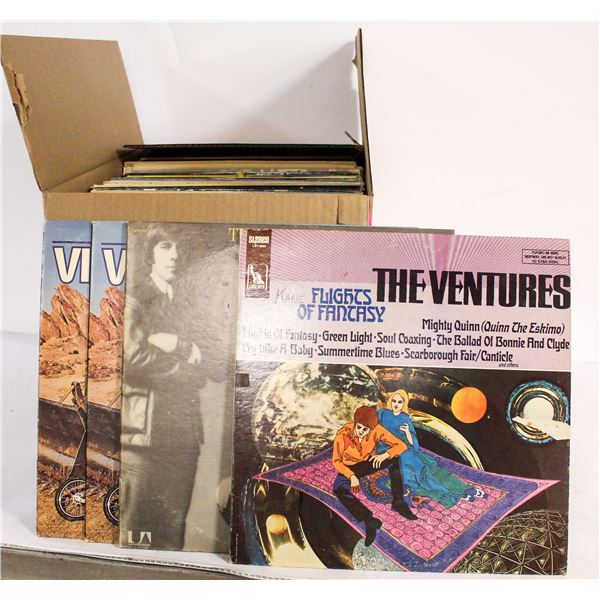 BOX OF APPROX 100 ASSORTED VINTAGE RECORDS