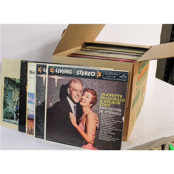 BOX OF APPROX 100 ASSORTED VINTAGE RECORDS