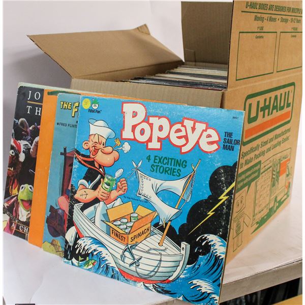 BOX OF APPROX 100 ASSORTED VINTAGE RECORDS