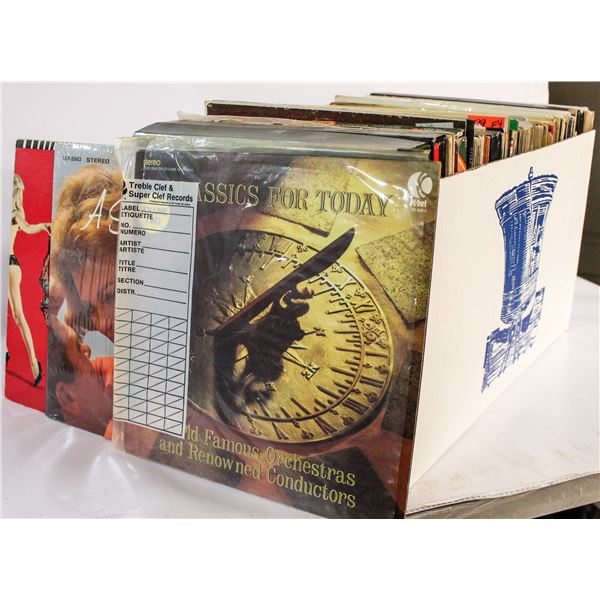 BOX OF APPROX 100 ASSORTED VINTAGE RECORDS