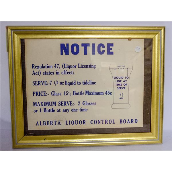 ANTIQUE ALCB LIQUOR DRAFT SIZE SIGN