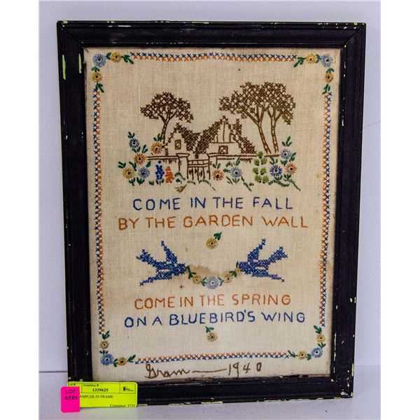 1940 SAMPLER IN FRAME