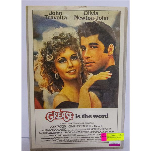 GREASE MOVIE POSTER PRINT IN HOLDER