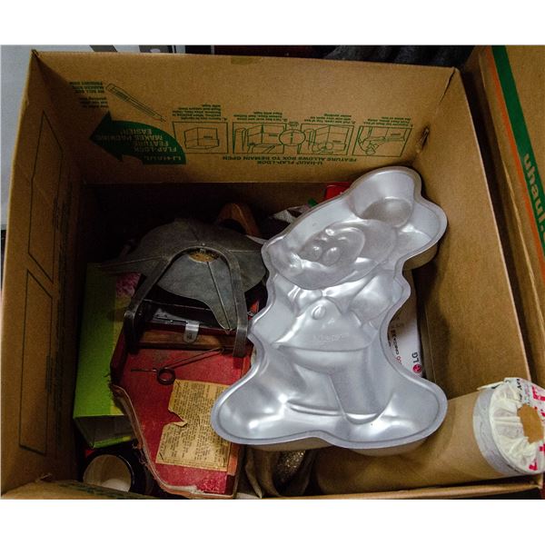 LARGE BOX OF VARIOUS ANTIQUES