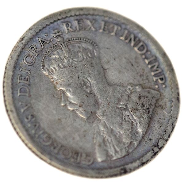 1921 SILVER CANADA 5 CENTS  ICCS CERTIFIED F-12