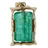 Image 1 : MGI CERTIFIED NATURAL EMERALD 14K GOLD BEZEL