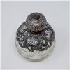 Image 2 : VINTAGE .925 SILVER TOP CRYSTAL BOTTLE, 49g ASW