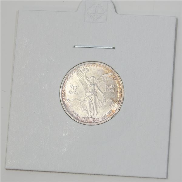 1994 FINE SILVER MEXICO 1/10THoz ANGEL BULLION