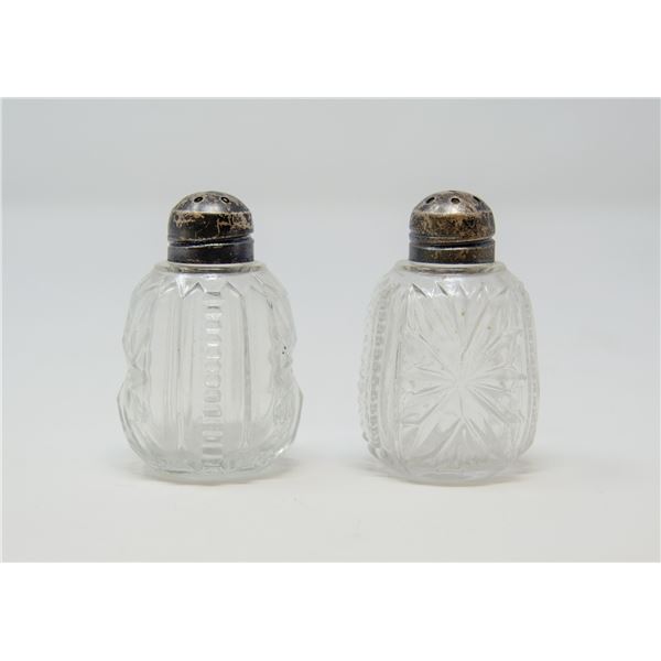 PAIR OF VINTAGE .925 SILVER CRYSTAL