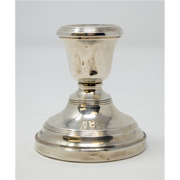 .925 SILVER HALLPMARKED CANDLE STICK WEIGHTED,