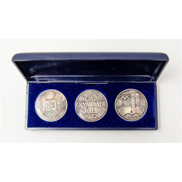 45.58g SILVER GERMANY 1972 OLYMPICS x3 MEDALS SET