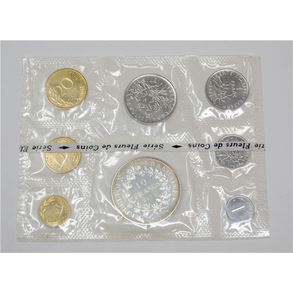 1971 SILVER FRANCE 10 FRANCS 8 COIN MINT SET,