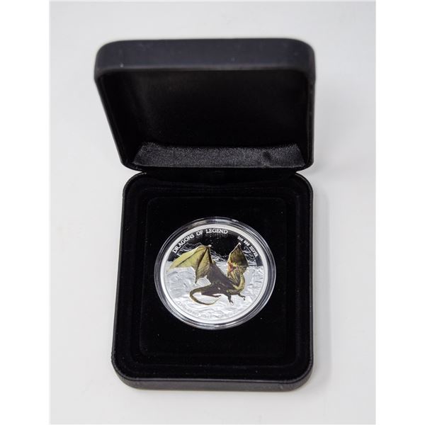 2013 1oz SILVER EUROPEAN GREEN DRAGON TUVALU $1