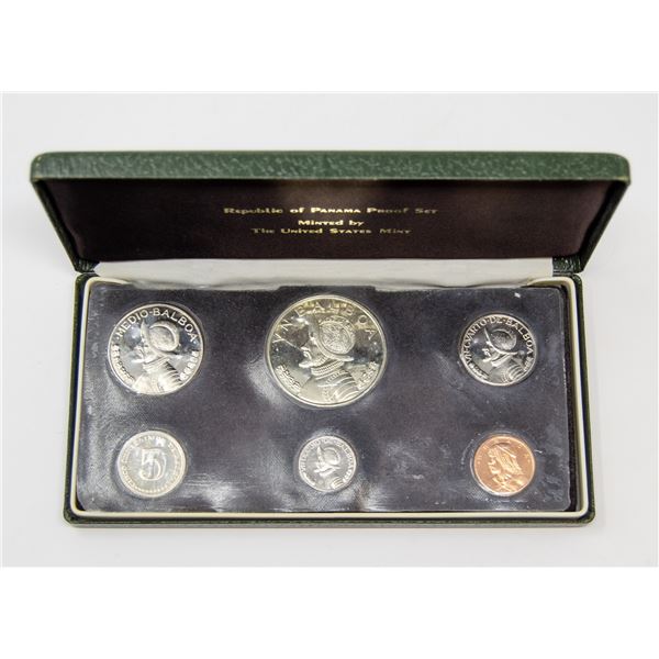 1974 SILVER PANAMA 1 BALBOA 6 COIN MINT SET,